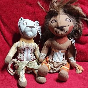 Disney Lion King Brown and Gray Stuffed Animal Set.